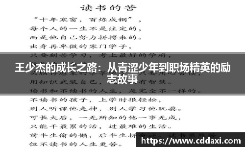 王少杰的成长之路：从青涩少年到职场精英的励志故事